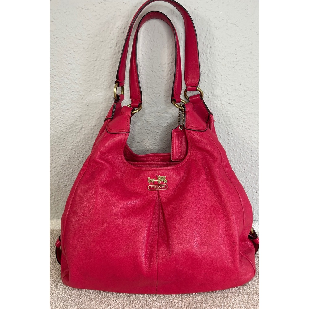 Coach Madison Phoebe Raspberry Pink Pebbled Leather Hobo Bag 21225
